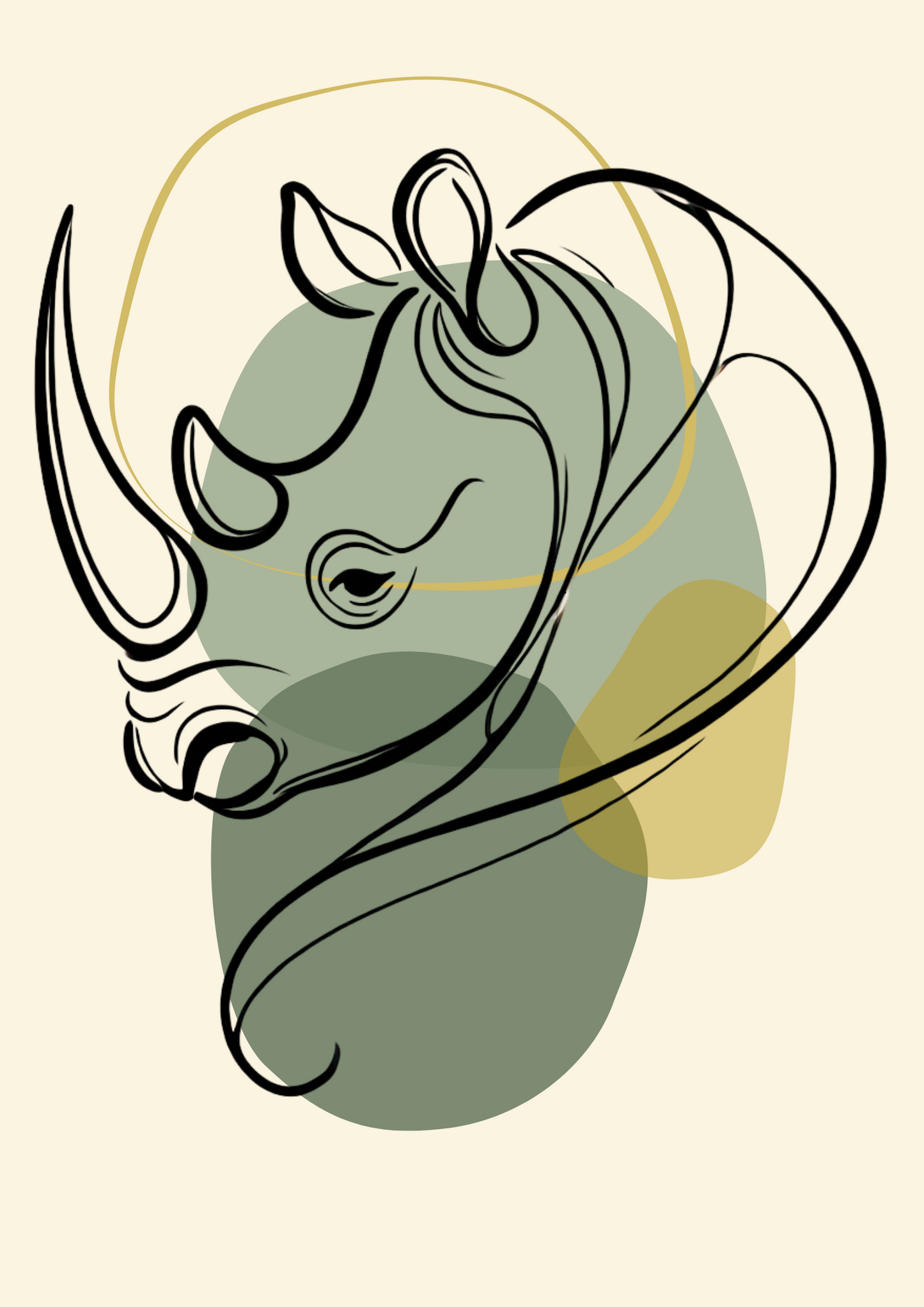 Jungleparel Neushoorn | dierenposter