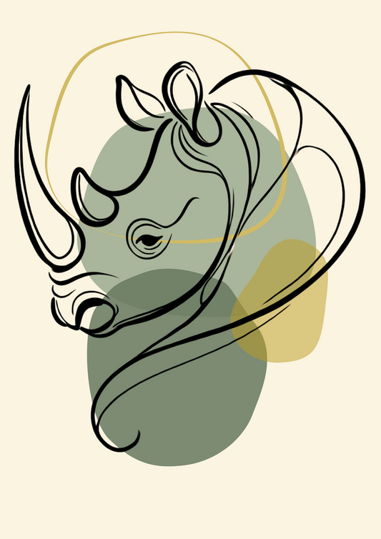 Jungleparel Neushoorn | dierenposter